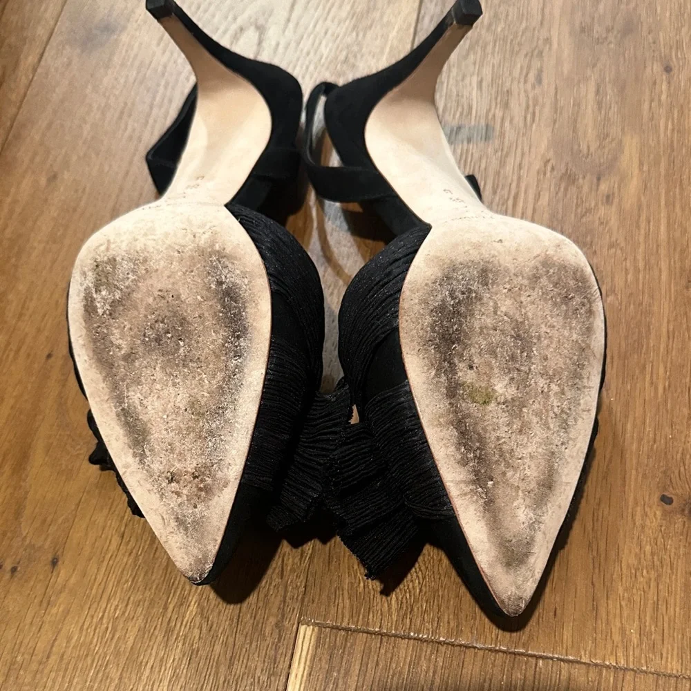 Loeffler Randall Black Bow Pointed Heels - Picture 4 of 6